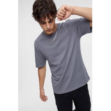 Tricou lejer cu model uni - Albastru indigo