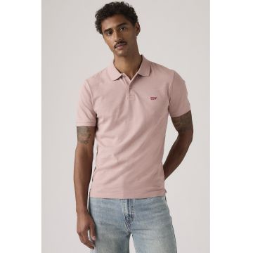 Tricou polo cu croiala slim-fit - Roz prafuit
