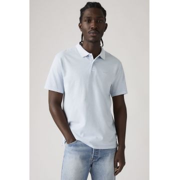 Tricou polo cu model uni - Albastru pastel