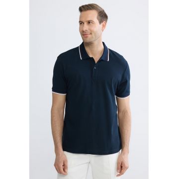 Tricou polo de bumbac - Bleumarin