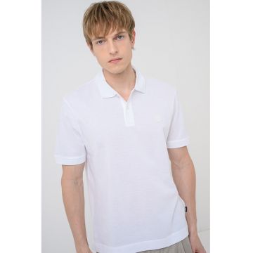 Tricou polo de bumbac Parris - Alb optic