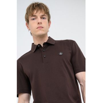 Tricou polo regular fit Parris - Maro inchis