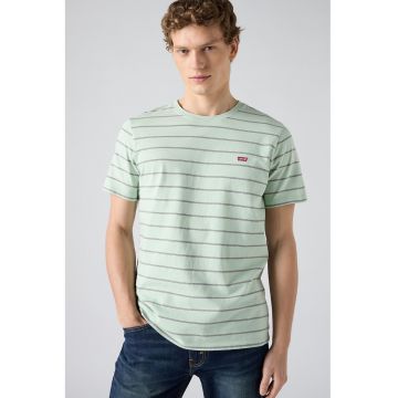 Tricou regular-fit cu dungi - Verde pal