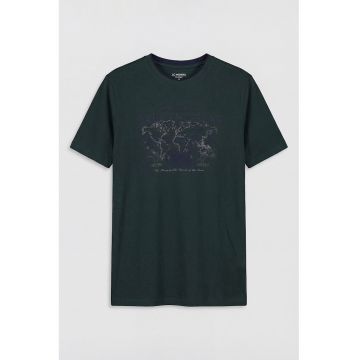 Tricou regular-fit cu imprimeu grafic - Verde inchis