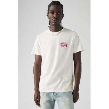 Tricou regular-fit cu logo - Rosu/Alb murdar
