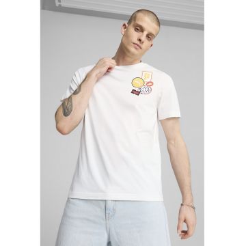 Tricou regular fit de bumbac cu logo - Rosu/Alb/Galben