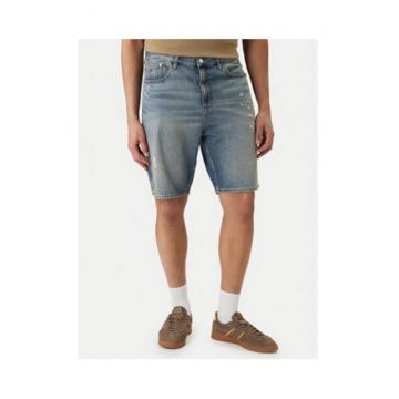 Bermude din denim cu aspect decolorat -