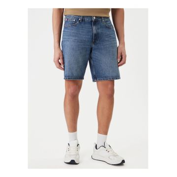 Bermude din denim regular fit cu talie inalta