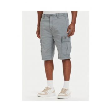 Bermude regular fit din amestec de bumbac cu model uni -
