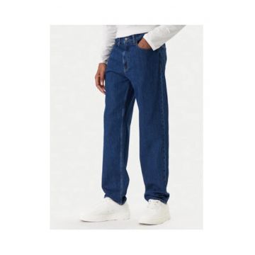 Blugi relaxed fit cu model uni