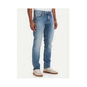 Blugi slim fit cu aspect decolorat -