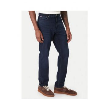 Blugi slim fit cu talie medie si model uni