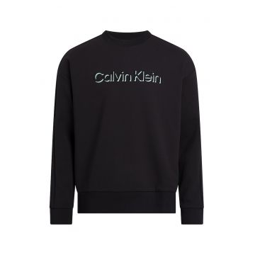 Bluza de trening din amestec de bumbac cu imprimeu logo - Negru