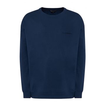 Bluza de trening regular fit din amestec de bumbac cu decolteu la baza gatului si logo discret