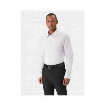 Camasa din bumbac cu maneci lungi si model uni