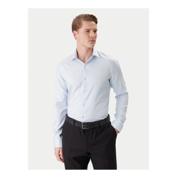 Camasa din bumbac slim fit cu maneci lungi