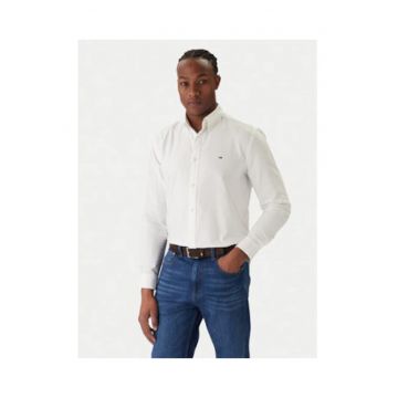 Camasa regular fit din bumbac cu model uni -