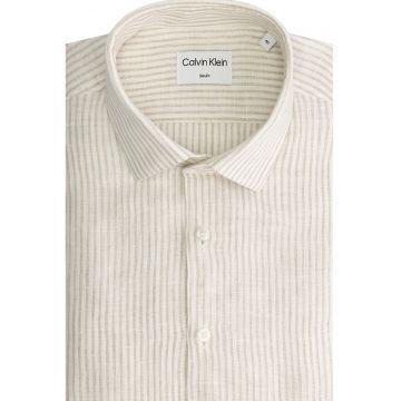 Camasa slim fit de in cu dungi - Bej