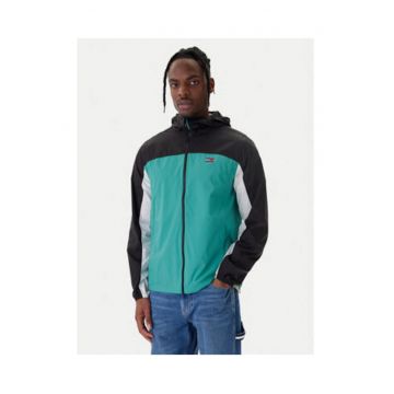 Jacheta colorblock cu gluga