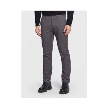 Pantaloni chino uni cu talie medie