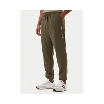 Pantaloni de trening din amestec de bumbac cu snur in talie si buzunare