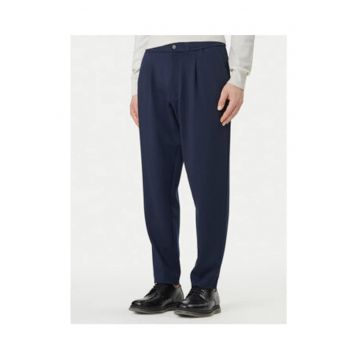 Pantaloni eleganti din nailon si lyocell cu talie medie