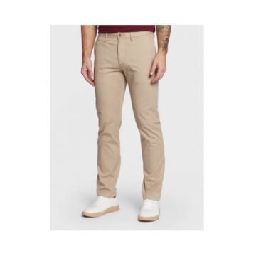 Pantaloni lungi chino uni cu talie medie