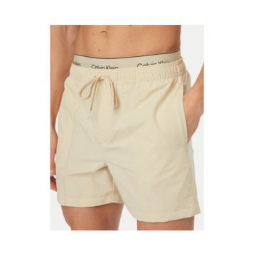 Pantaloni scurti de baie cu buzunare laterale si talie elastica cu snur