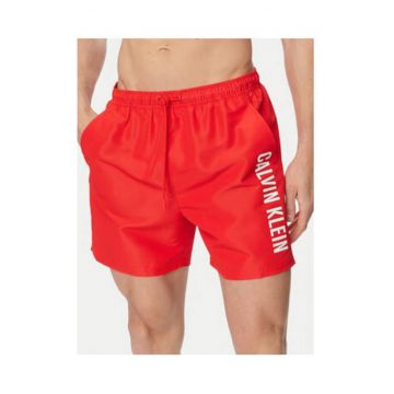 Pantaloni scurti de baie cu snur in talie si imprimeu text