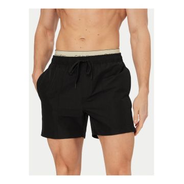 Pantaloni scurti de baie cu talie ajustabila - Negru