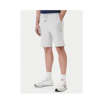 Pantaloni scurti de trening din amestec de bumbac cu talie elastica - snur si buzunare