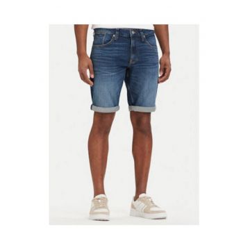 Pantaloni scurti din denim cu terminatii pliate