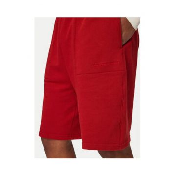Pantaloni scurti regular fit din amestec de bumbac cu buzunare si model uni -