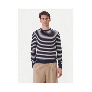 Pulover slim fit cu dungi -