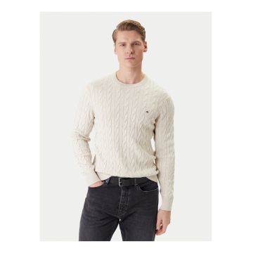 Pulover slim fit cu model torsade -