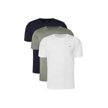 Set de tricouri regular fit uni din bumbac - 3 piese