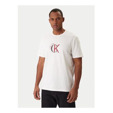 Tricou cu decolteu la baza gatului si model logo