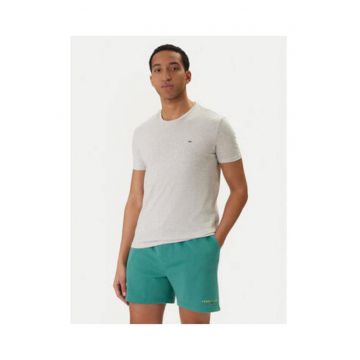 Tricou din amestec de bumbac cu decolteu la baza gatului .