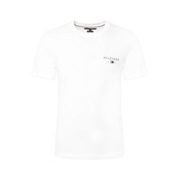 Tricou din bumbac cu decolteu la baza gatului