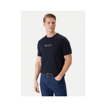 Tricou din bumbac cu decolteu la baza gatului -