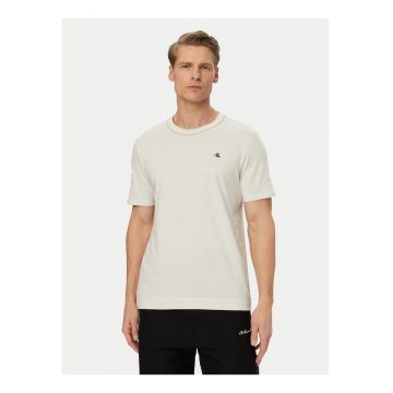 Tricou din bumbac cu decolteu rotund si logo discret