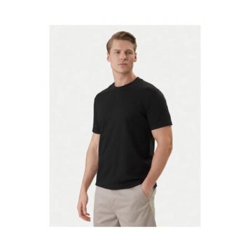 Tricou elastic din bumbac cu model uni