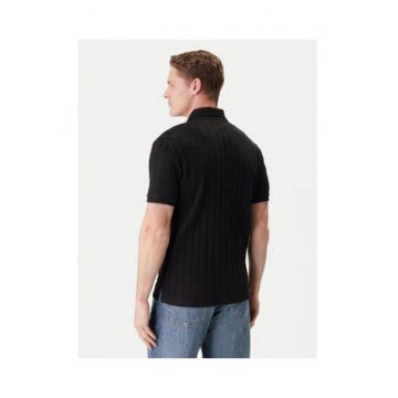 Tricou polo cu design striat -
