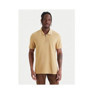 Tricou polo cu fermoar scurt