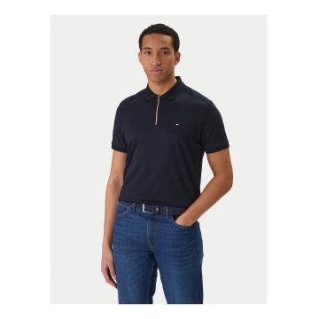 Tricou polo cu fermoar scurt