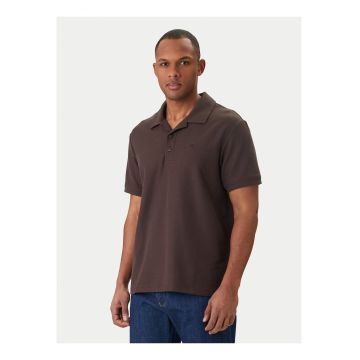 Tricou polo cu model uni - Maro inchis