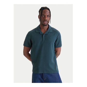 Tricou polo cu model uni - Verde englez