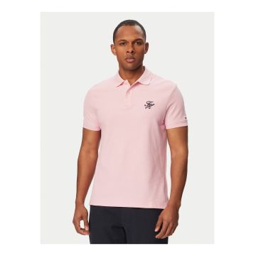 Tricou polo cu nasturi si detaliu logo