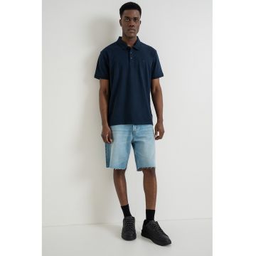 Tricou polo de bumbac - Bleumarin