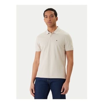 Tricou polo de bumbac pique - Alb murdar